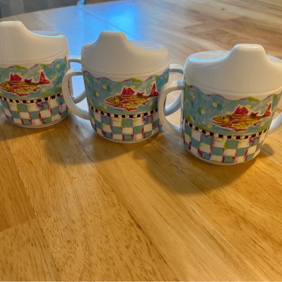 Mackenzie-Childs Fish Collection Sippy Cups - Picture 2 of 7